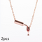 Wine Bottle Cup Pendant Necklace For Women Girls Wine Glass Necklace Love Cheers Chain Necklace Rojo Enamel Heart Necklace Christmas Birthday Jewelry Gifts For Wine Lovers Rose Dorado 2pcs