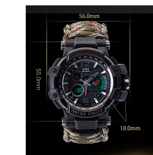 Pulsera de Supervivencia Táctica War Wolf 2 - Kit Multi-Función con Brújula y Cuchillo - Image 4