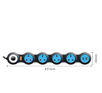 Regleta Giratoria de Pared 13A Estándar Británico con 3 Tomas USB - Image 2