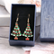 Aretes Navideños Árbol de Navidad - Pendientes Elegantes para Fiestas