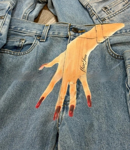 Jeans Estampados Personalizados con Diseño de Dedos - Image 9