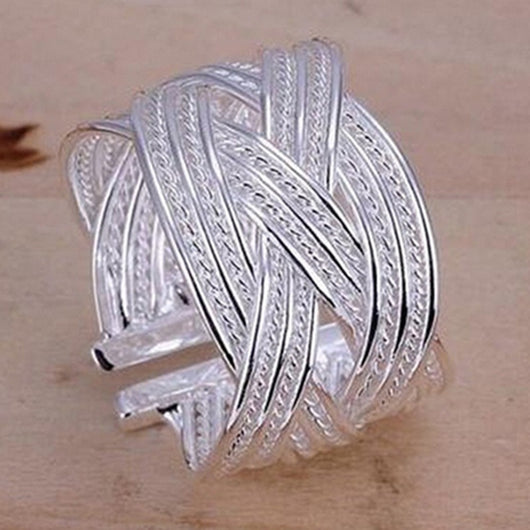 Anillo de Malla Retro Estilo Nacional Grande - Image 9