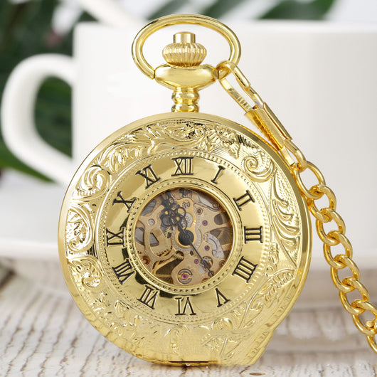 Reloj de Bolsillo Vintage Doble Apertura con Tallado Hueco - Unisex - Image 12