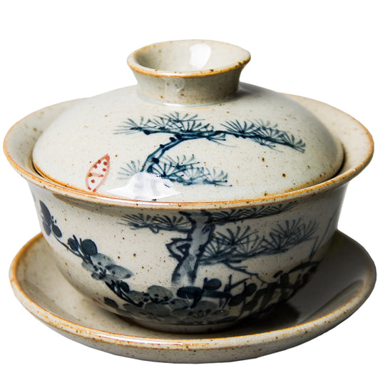 Tazón Vintage Sancai con Tapa - Porcelana Azul y Blanco Pintada a Mano - Image 9