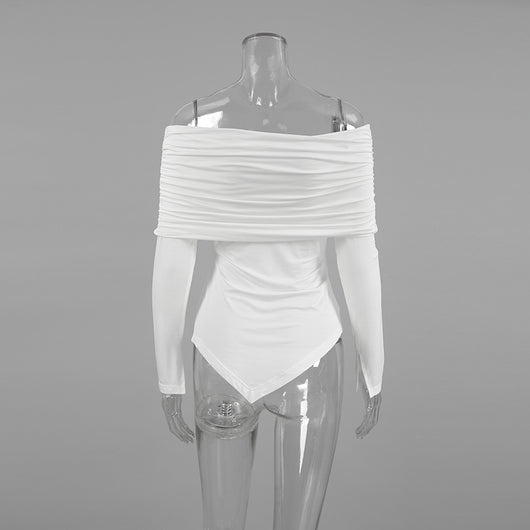 Blusa Slim Fit Cuello Asimétrico Fuera del Hombro Reductora - Image 11