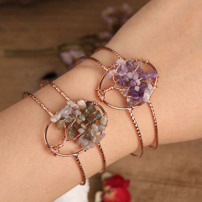 Pulsera de Turquesa Natural con Alambre de Cobre Dorado para Mujer - Image 16