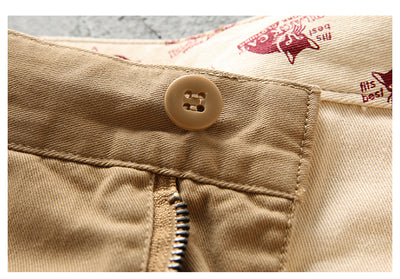 Pantalones Casuales Rectos de Algodón Twill Retro para Hombre - Image 28