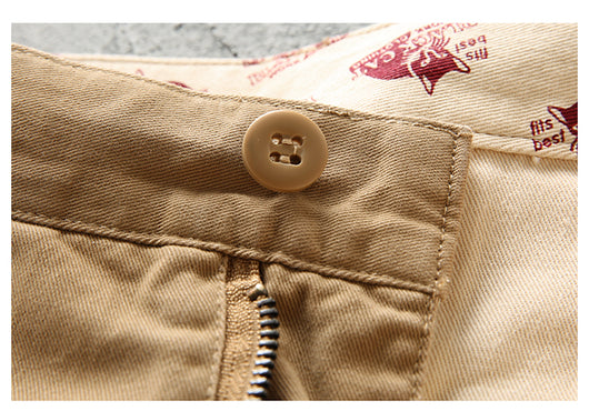 Pantalones Casuales Rectos de Algodón Twill Retro para Hombre - Image 28