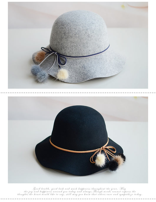 Gorro Lana Pescador Coreano con Pomón de Piel - Sombrero Cuenca Elegante para Mujer - Image 11