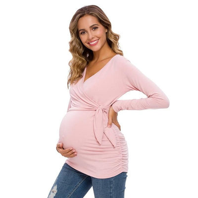 Blusas Premamá de Manga Larga y Cuello en V - Image 24