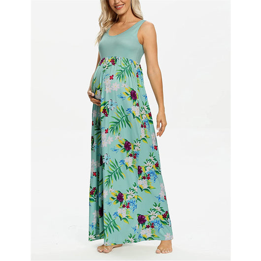 Vestido de Maternidad con Estampado y Costura Clásica - Image 10