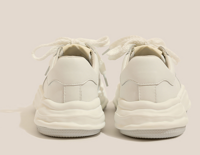 Zapatillas Deportivas Casuales de Cuero para Mujer con Suela Gruesa Elevada - Image 13