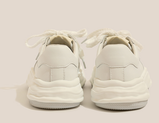Zapatillas Deportivas Casuales de Cuero para Mujer con Suela Gruesa Elevada - Image 13