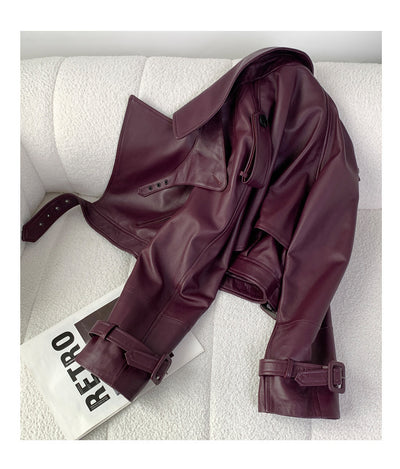 Chaqueta de Cuero Oveja Suelta para Mujer - Estilo Oversized - Image 6