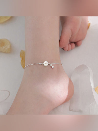 Pulsera Tobillera Margarita Blanca Concha para Mujer - Image 9