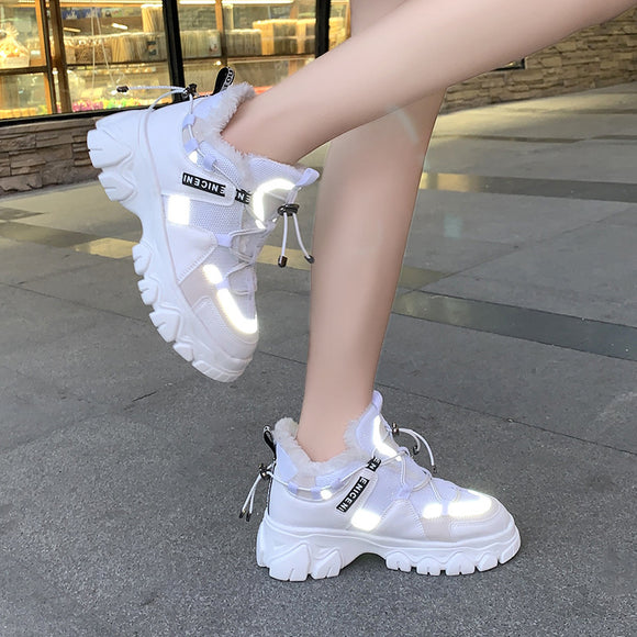 Zapatillas de Running para Mujer Coreanas Terciopelo Viento