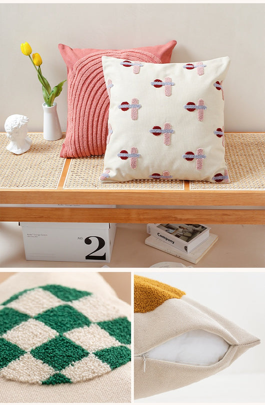 Funda de Almohada Lienzo Lavado con Diseño Geométrico Nórdico - Image 10