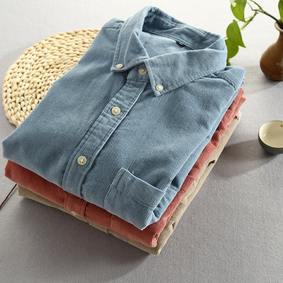 Camisa de Pana para Hombre con Cuello Solapa - Image 3