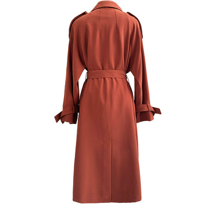 Chaqueta Cortaviento Larga Estilo Británico Suelta Hasta la Rodilla para Mujer - Image 18