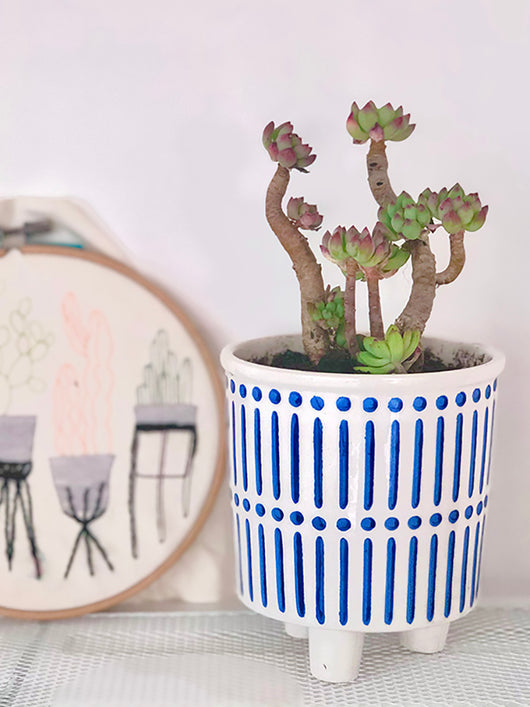 Maceta Decorativa Pintada a Mano con Cactus y Suculentas - Diseño Artístico - Image 6