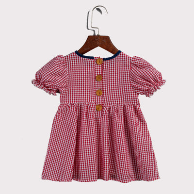 Vestido Infantil Festivo a Cuadros con Bordados para el Día de la Independencia - Image 11