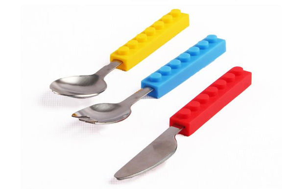Set de Cubiertos Portátil para Niños - 3 Piezas en Silicona y Acero Inoxidable