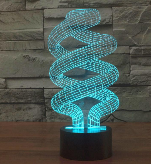 Lámpara 3D Espiral de Ahorro Energético - Luz Nocturna Romántica y Creativa - Image 3