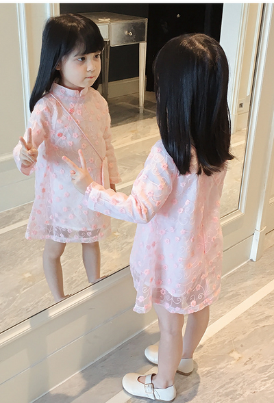 Vestido Cheongsam Largo para Niñas - Disfraz Tradicional Elegante - Image 3