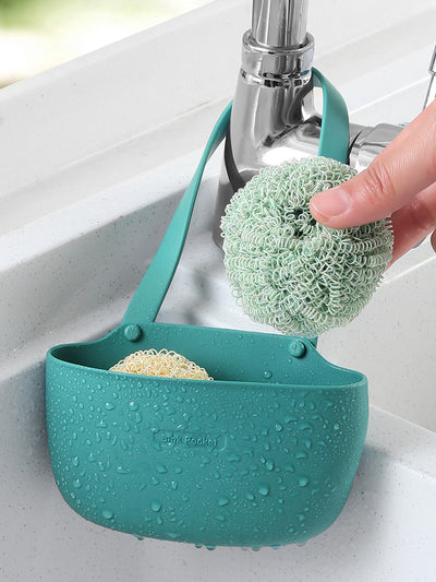 Organizador de Fregadero 4 en 1: Soporte para Esponja, Bolsa de Drenaje y Grifo