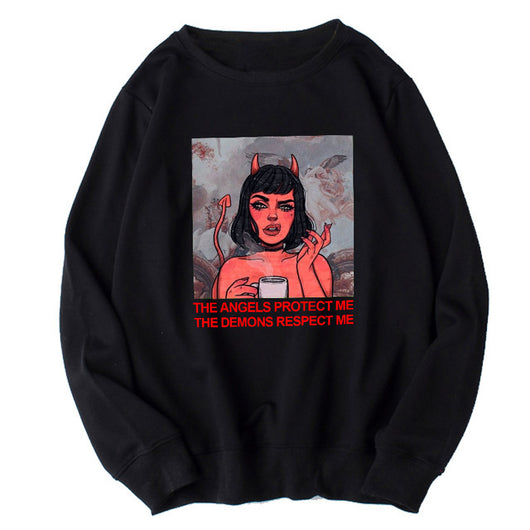 Suéter Harajuku Retro Talla Grande Manga Larga - Image 35