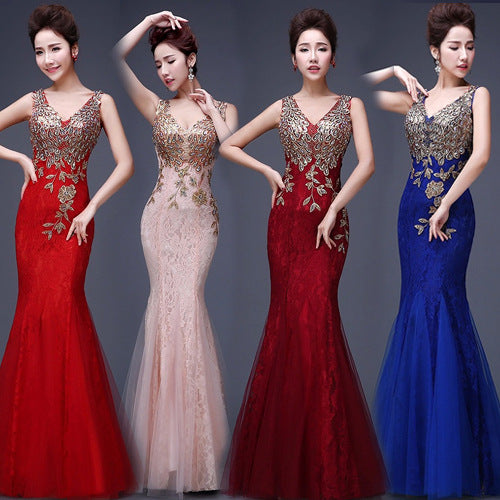 Vestido de Noche Cola de Pez Elegante