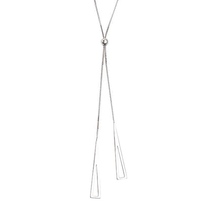 Collar de Plata Esterlina con Triángulo Geométrico Ajustable para Mujer - Image 6