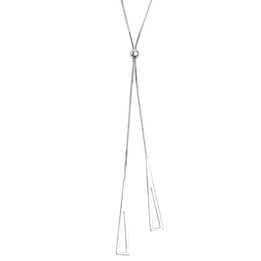 Collar de Plata Esterlina con Triángulo Geométrico Ajustable para Mujer - Image 6