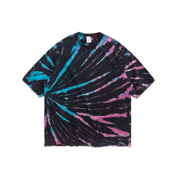 Playera Tie-Dye Manga Corta con Colores Irregulares