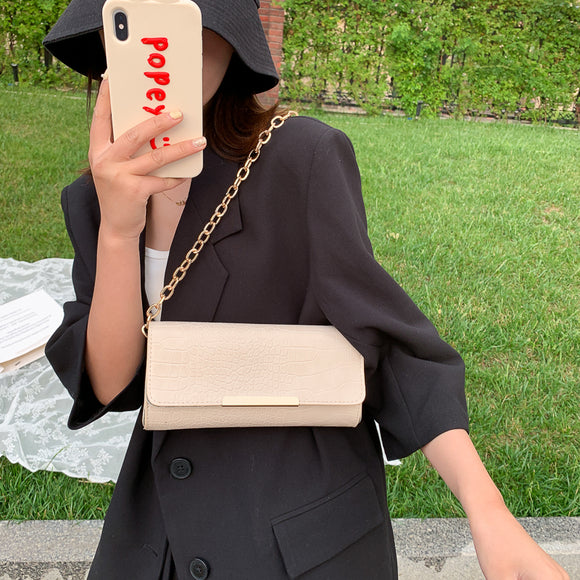 Bolso Cuadrado Pequeño con Patrón de Cadena - Diseño Trendy