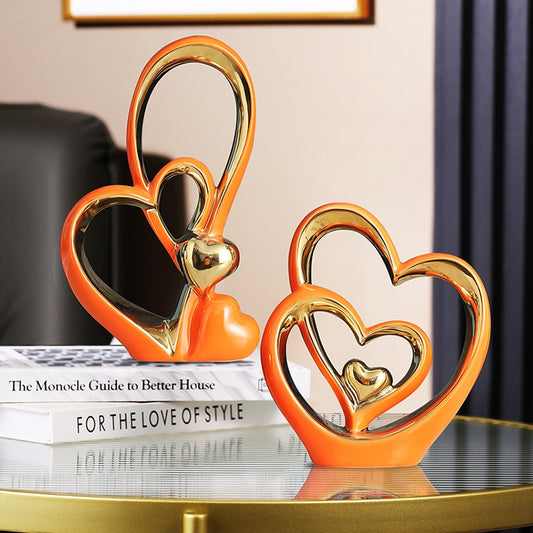 Adorno Decorativo de Corazón para Parejas - Ornamento de Lujo para Bodas y Hogar - Image 2
