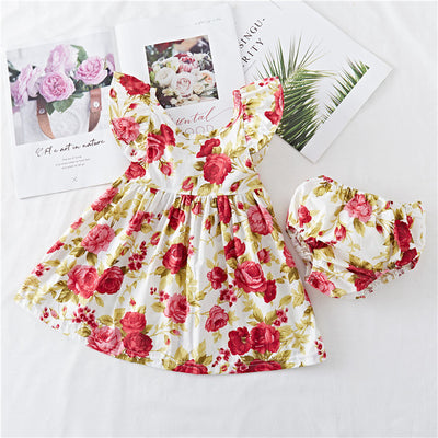 Vestido Infantil de Algodón con Volantes y Estampado Floral - Image 22