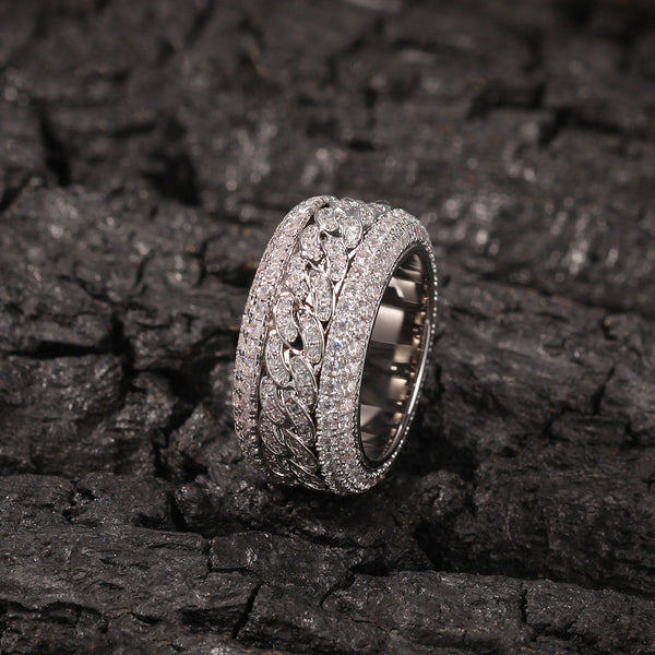 Anillo Cubano Giratorio Hip Hop con Microcircones