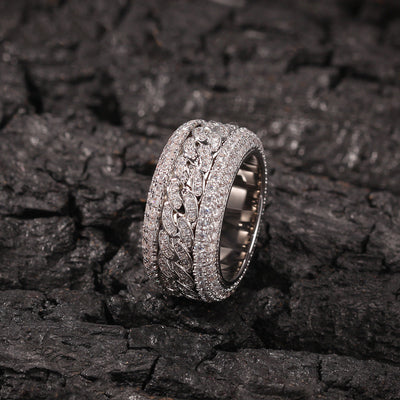 Anillo Cubano Giratorio Hip Hop con Microcircones