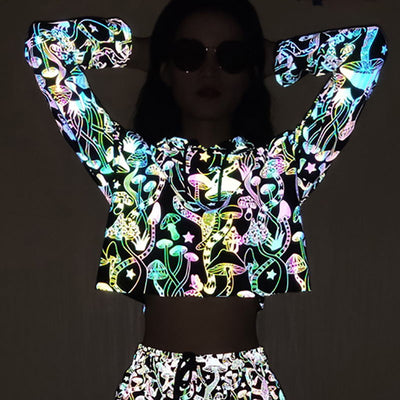 Sudadera Reflectante Hongos para Mujer