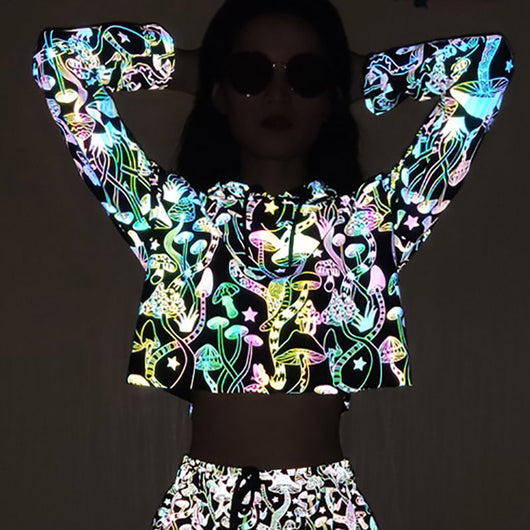 Sudadera Reflectante Hongos para Mujer
