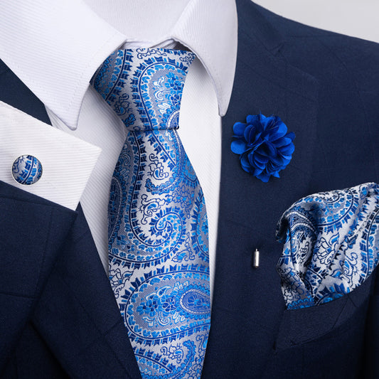 Combo Corbata, Traje y Pañuelo de Bolsillo para Hombre - Juego 8