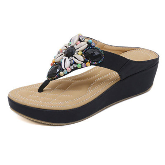 Sandalias Cuña Bohemias con Abalorios - Image 4