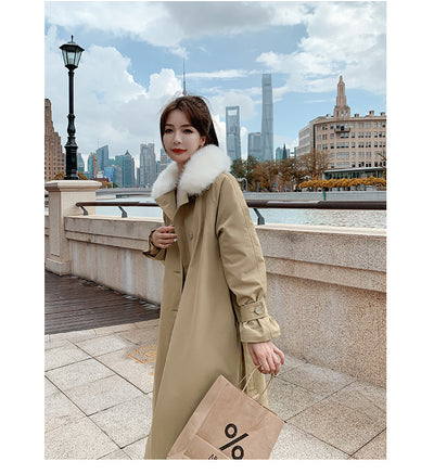 Chaqueta Abrigo Impermeable de Piel de Conejo y Algodón para Mujer - Image 16
