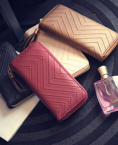 Billetera Larga Coreana con Borlas - Cartera Multifuncional de Moda