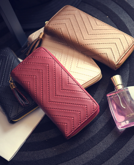 Billetera Larga Coreana con Borlas - Cartera Multifuncional de Moda
