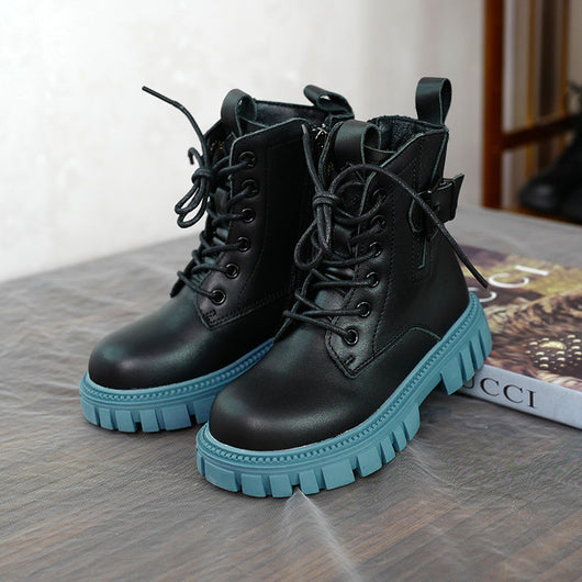 Botas Martin Infantiles de Cuero Genuino - Estilo Británico Clásico