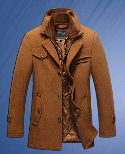 Abrigo Ejecutivo de Invierno para Hombre - Gabardina Gruesa con Doble Cuello - Image 12