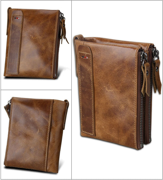 Cartera Corta para Hombre en Cuero Anti-Robo con Protección RFID - Image 9
