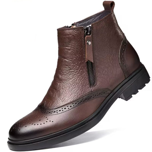 Botas Altas de Cuero con Aumento de Altura - Estilo Brogue Trendy Talla 46 - Image 5
